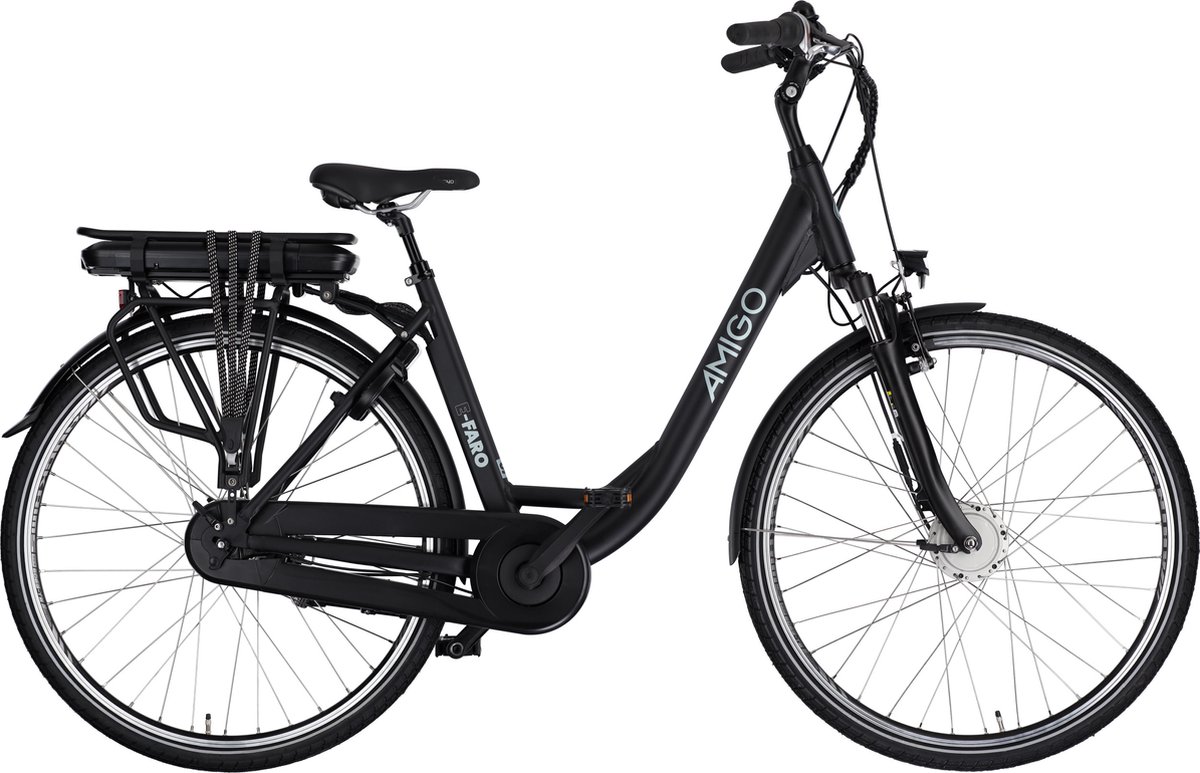 AMIGO E-Faro S2 Elektrische Fiets - E-bike 28 Inch - 49 cm - 7 Versnellingen - Rollerbrake - 504Wh Accu - Matzwart op Prijzenvolger.com