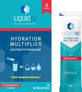 Liquid I.V. ® Hydration Multiplier ® Elektrolyten Poeder - Strawberry Flavour - gemakkelijk te openen stick, gebruik met 500 ml water - 15 sticks