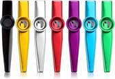 Kazoo – Metaal, 7 stuks gekleurde Kazoos assorti kleuren combinatie