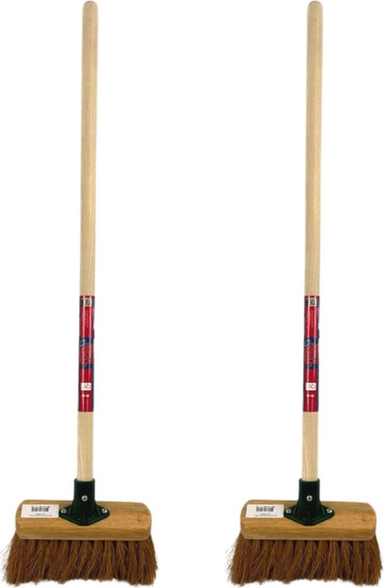 Goedkoopste Synx Tools Kinderbezem Cocos set van 2 - Bezems - Buitenspeelgoed / Speelgoed incl. Steel 57cm - tuinierspeelgoed - Schepjes - Kinderen - Totale lengte 86 cm