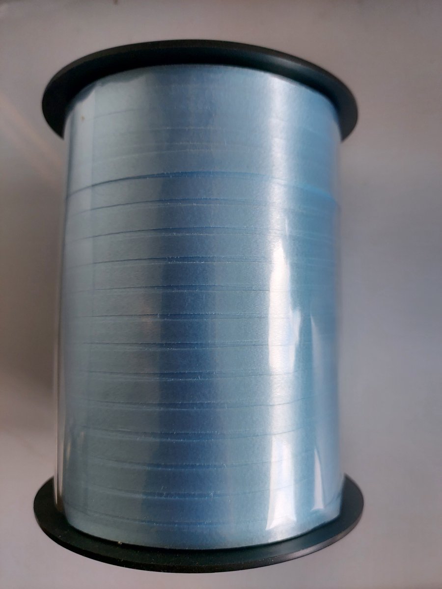 4x Krullint licht blauw 10mmx250meter|Vernieuwd, nu met folie beschermlaag om de verpakking |krullint | decoratie| thema feest| versiering