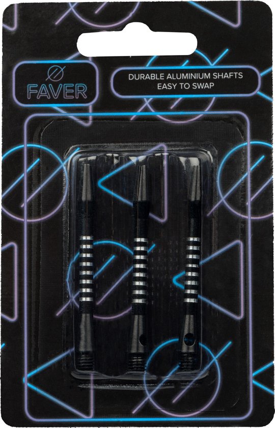 Faver Dart Shafts - Aluminium - 3 Stuks - Zwart - 5.5 cm van Faver — afbeelding 2