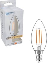 LED's Light LED Lamp Kaars E14 - helder glas - Warm wit licht - 470 lm
