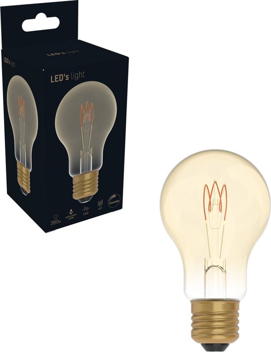 LED's Light LED Lamp E27 goud - Spiraal lamp - Dimbaar extra warm wit licht