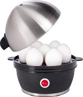 Elektrische Eierkoker Roestvrij Staal 1 Ei - 7 Eieren | Ontbijtei | Geïntegreerde Oververhittingsbescherming | Eierkoker | Geluidssignaal | Controlelampje | Maatbeker met Prikapparaat - ZWART