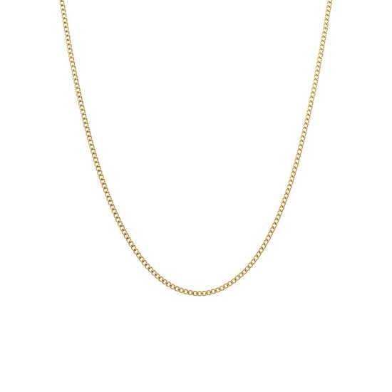 Lucardi Collier Femme Acier Plaqué Or gourmet 2mm - Collier - Acier - Or - 55 cm