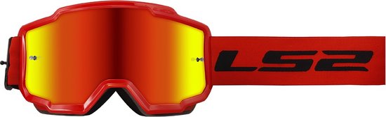 Crossbril LS2 Charger rood met spiegel lens