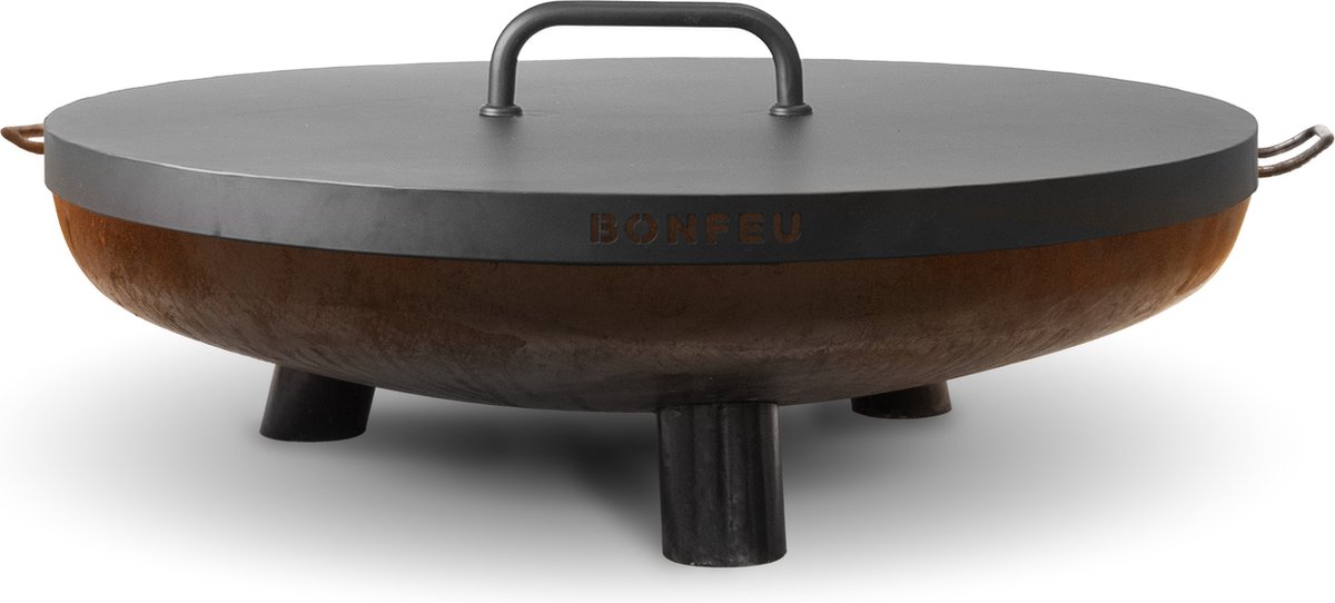 BonFeu Lid for Fire Bowl 100 cm - Black Steel - With 4 cm Rim