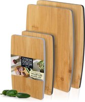 4 x snijplank hout bamboe - verschillende maten - ontbijtplankjes snijden serveren