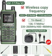 Boafeng UV-17 PRO - Talkie Walkie - Bande TRI Haute Power - Distance 16 km - 2 Pièces - Vert