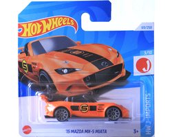 HOT WHEELS '15 MAZDA MX 5 MIATA ORANGE 69/250 1:64 HW J-IMPORTS 3/10 SHORT CARD
