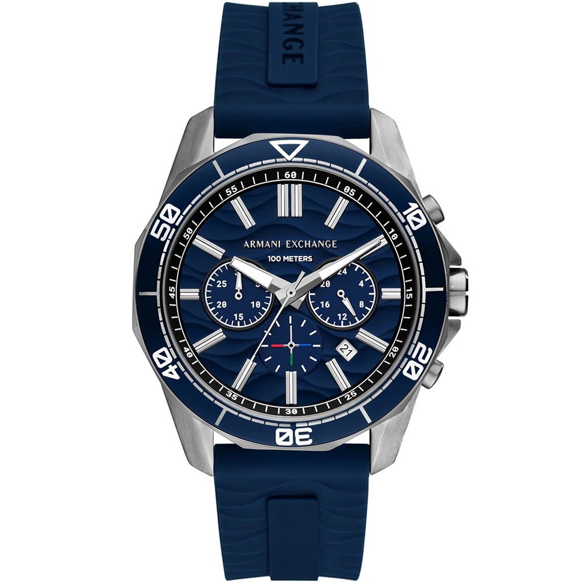 Armani Exchange Spencer AX1960 Horloge - Siliconen - Blauw - Ø 44 mm