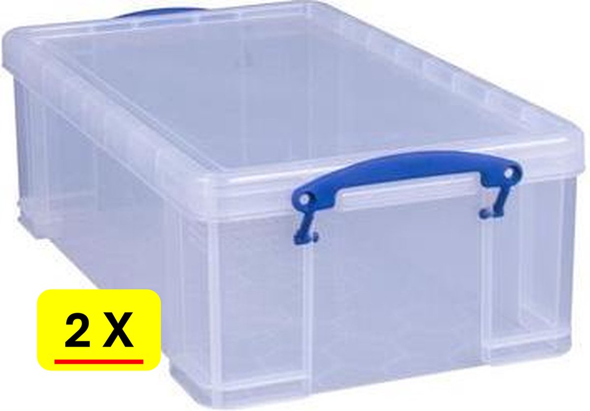 2 x Opbergbox Really Useful Box 12 liter - 46,5x27x15mm - transparant wit