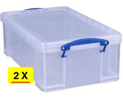 2 x Opbergbox Really Useful Box 12 liter - 46,5x27x15mm - transparant wit