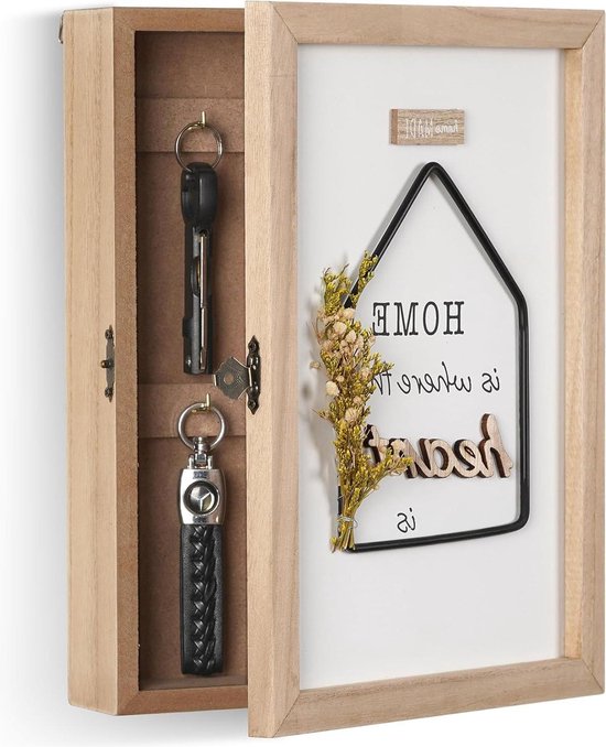 Toetsenbordrek hout massief gerookt eiken sleutelkastje, toetsenbord met plank, cadeaus voor mannen, vrouwen, bruiloft | Sleutelbalk - België