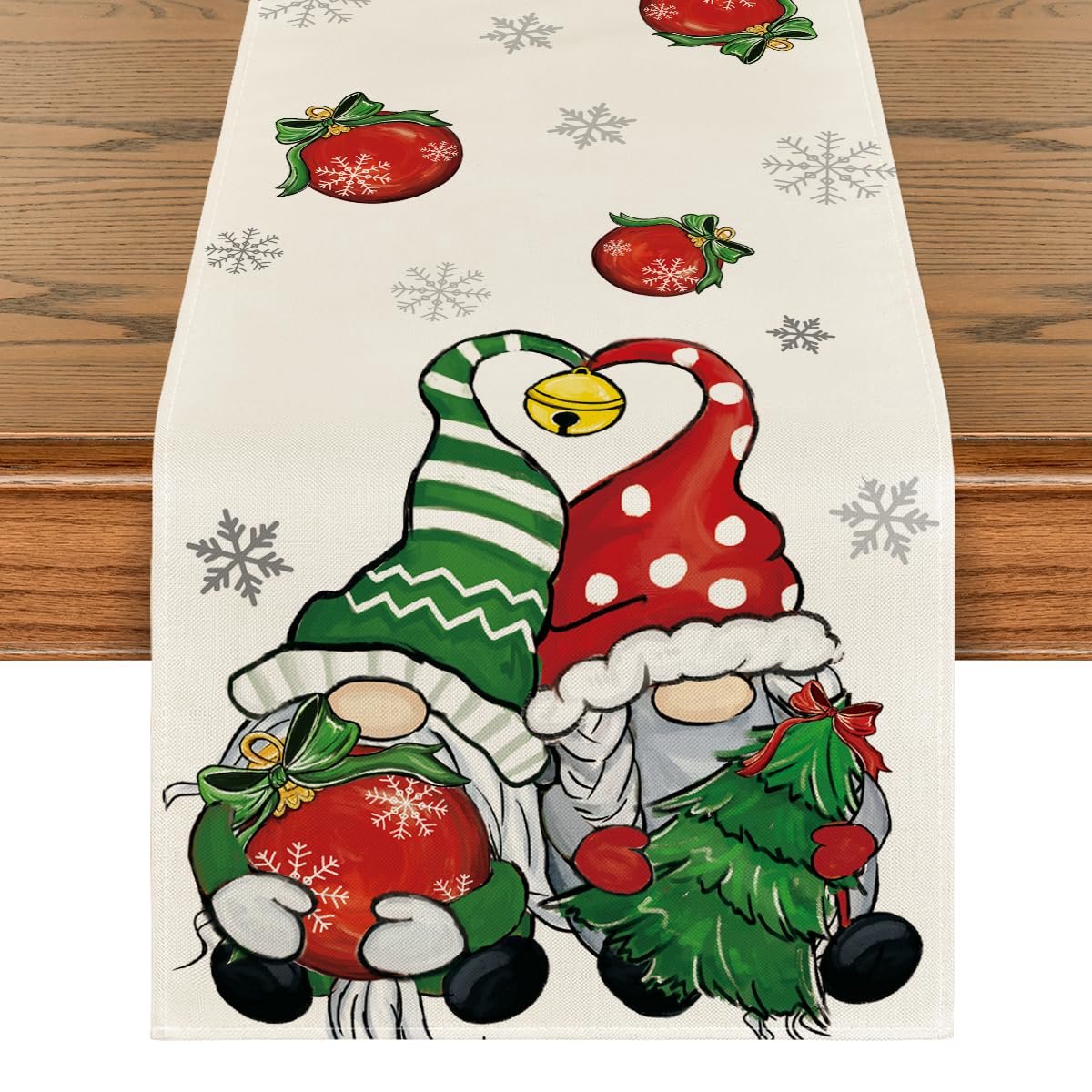 Blazelife Kerstmis Home Bedrukt Velvet textiel Tafelloper - Fluweel - Runner 40*140 -Kersttafelkleed - Kerstsneeuwpop - Kerstman