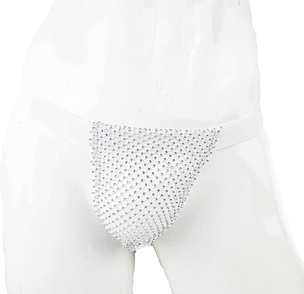 Goedkoopste BamBella® Slip doorzichtig voor mannen - XS - string steentjes gaten Erotische Sexy Lingerie Heren - mannen ondergoed