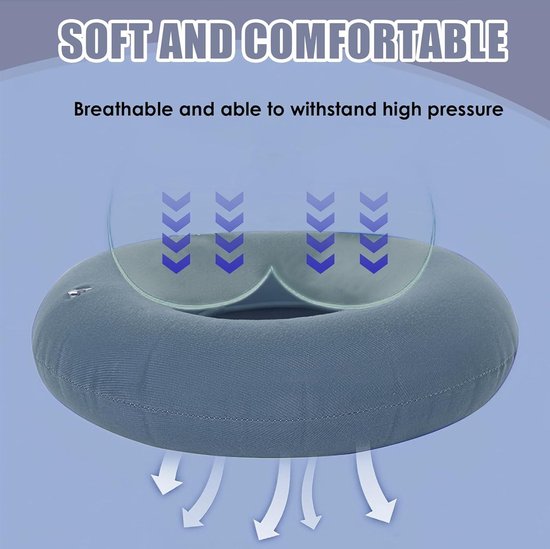 Coussin Orthopédique Gonflable - Bureau - Anti Escarres - Soulagement Coccyx - Léger et Pliable - Maison Coussin Orthopédique Gonflable - Bureau - Anti Escarres - Soulagement Coccyx - Léger et Pliable - Maison