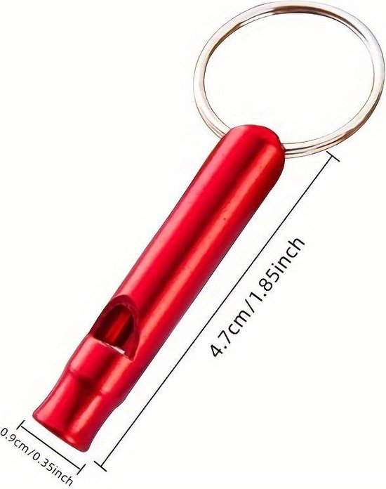 Sifflet d'urgence / 2 sifflets d'urgence / Porte-clés avec sifflet d'urgence / Rouge et bleu / En cas d'urgence