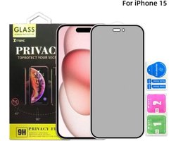 Screenprotector geschikt voor iPhone 15 - Extra Sterk en Veilig 9H Geharde Glasbescherming - Screenprotector Privacy Merk: Xtronic