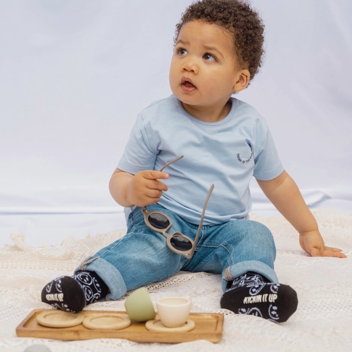 T.O.F.S. Think of Fun Stuff - Snazzy - T-shirt - Short Sleeve - Pastel Blauw - mt 104/110