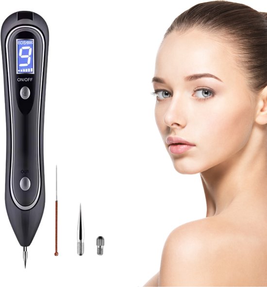 Laser Plasma Pen - Zwart - Blauw Licht - Huidverzorging - Gezicht - Huid - Donkere Vlekken - Sproeten - Pigmentvlekken - Wratten - Tattoo - Moedervlekken - Verwijderaar - Schoonheid - Huidverjonging