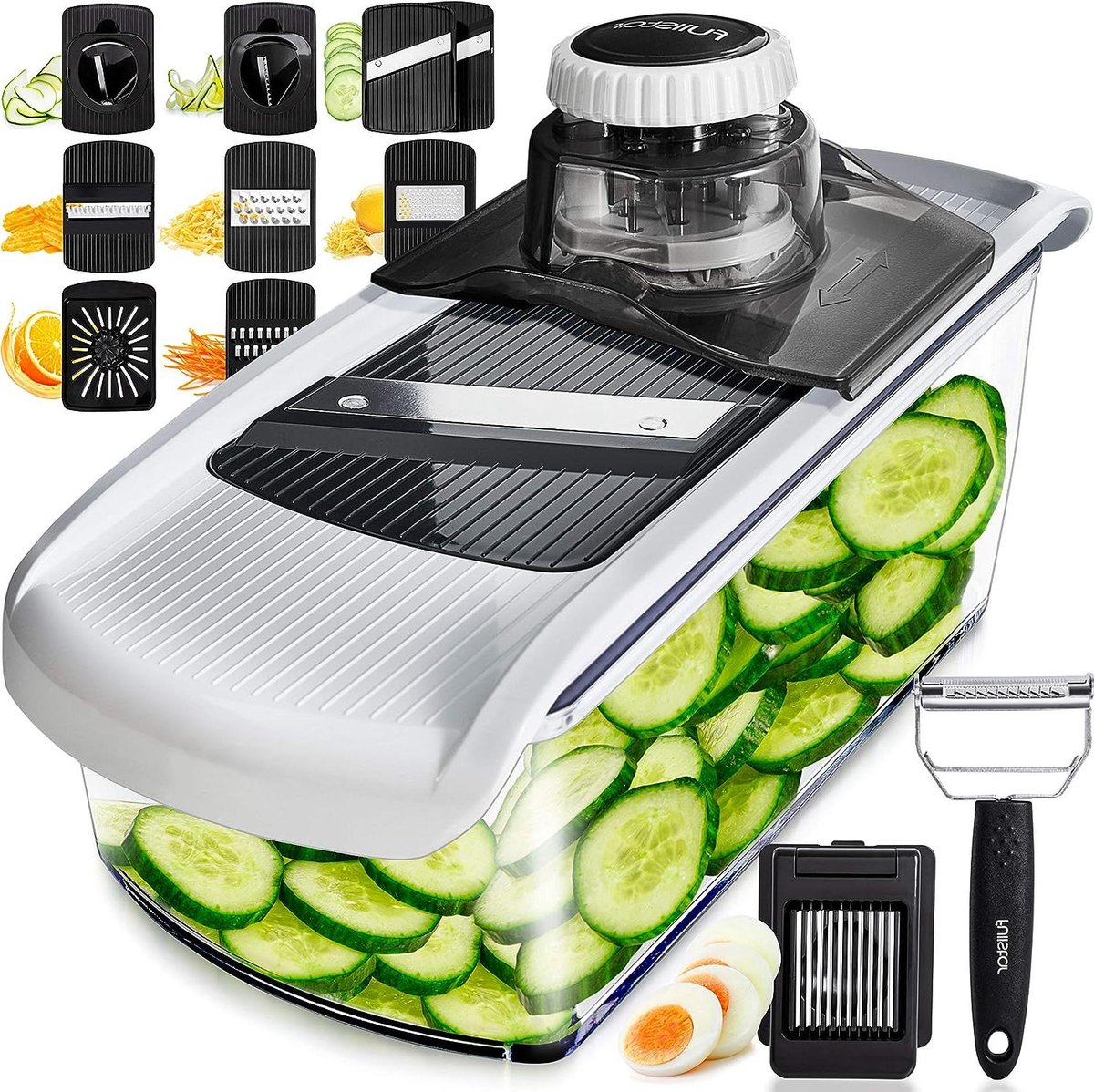 Professionele Mandoline Snijder voor Groenten en Fruit Spiraalsnijder Kaasrasp Julienne Zester Sapcentrifuge Eisnijder Eierscheider Dunschiller