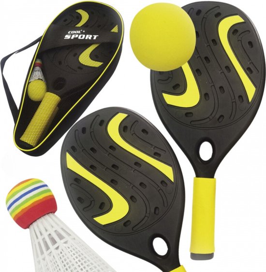 Foto: Playos tennisrackets met schuimbal en shuttle foamball lichtgewicht beachball badminton tennis rackets buitenspeelgoed strandspeelgoed