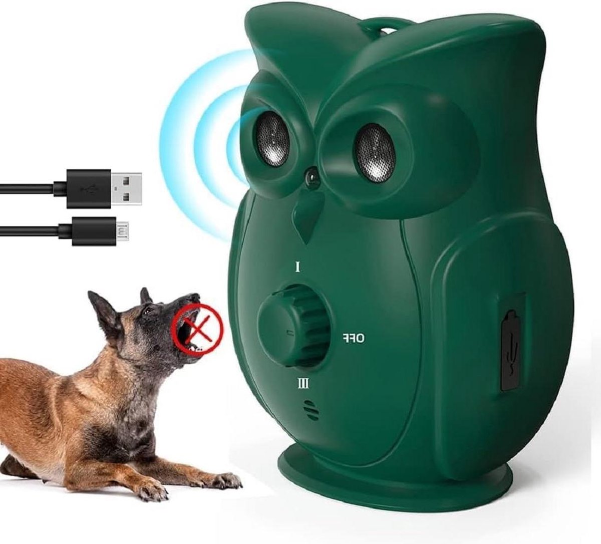 Bol.com Anti blaf apparaat ultrasoon geluid automatisch blafbestendig waterdicht oplaadbaar kleine middelgrote honden binnen bui... aanbieding
