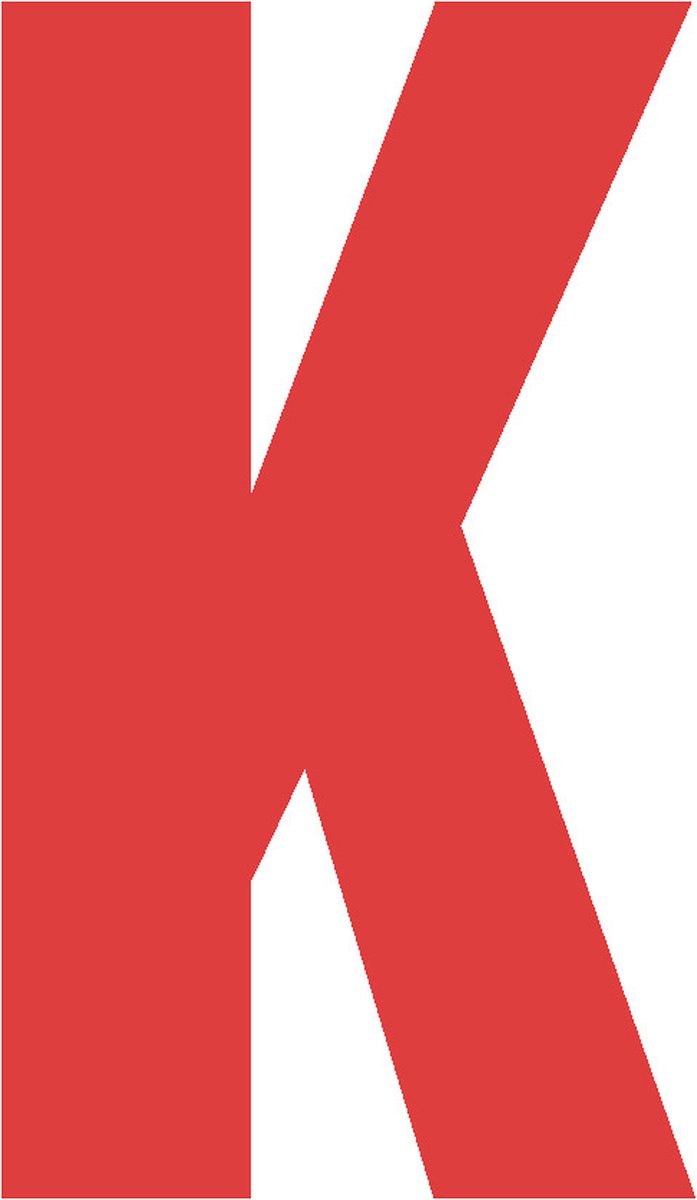 Letter K 10x5CM ROOD naam, woord, magazijn, stellingen, showroom, bedrijf, route, openbare gebouwen