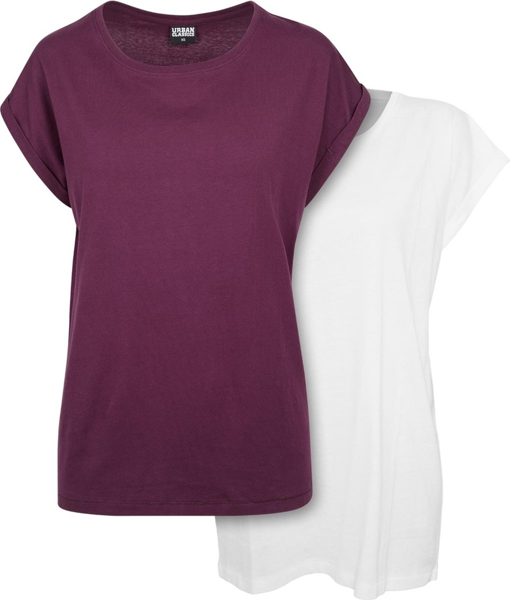 Urban Classics Extended Shoulder 2-pack Top XS Wit