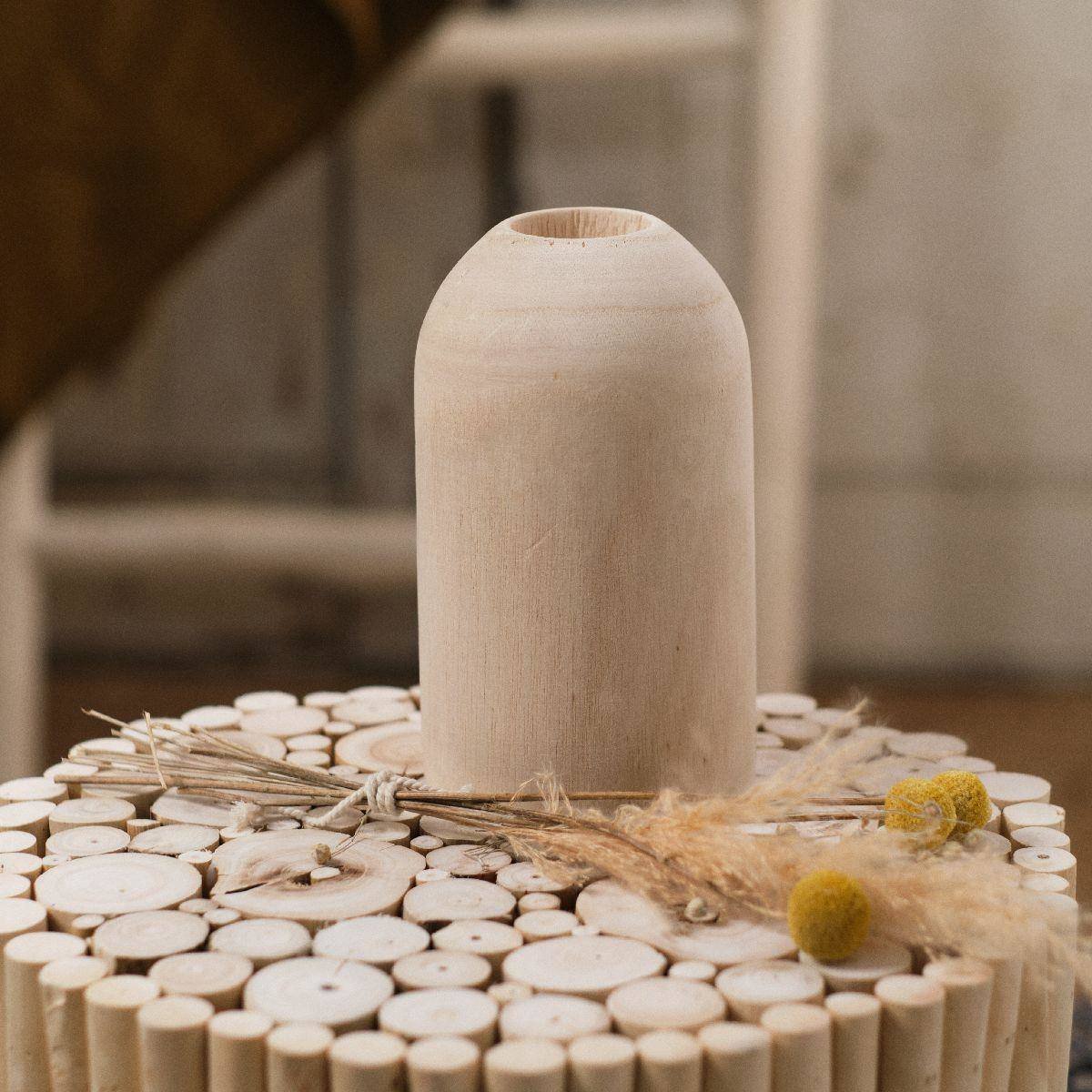 Decoratie, houten vaas Pure