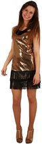 Robe Disco Toppers paillettes doré/noir - Choix de taille : Taille 44