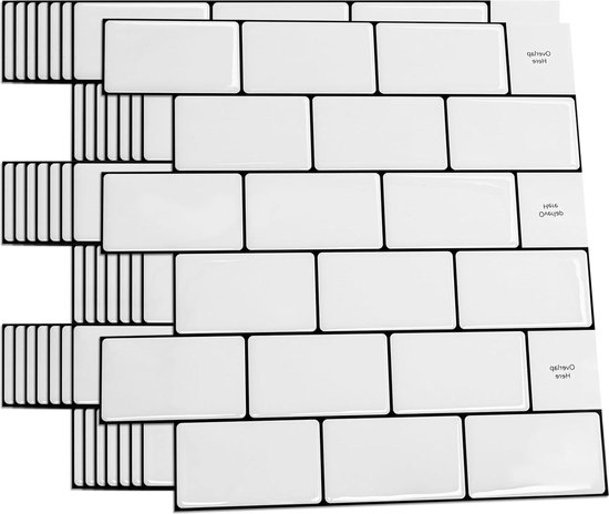 UISEBRT 10 vellen 3D-tegelstickers, badkamer, keuken, zelfklevende tegels, waterdichte tegelstickers, tegelfolie, wandtegels, plakfolie, 30 x 30 cm, type G