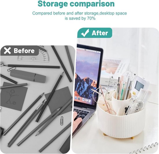 Lvjkes Draaibare pennenhouder, bureau-organizer, 11 vakken, verbeterde grote capaciteit, 360° draaibaar, kan potloden, kleurpotloden, verschillende Lvjkes Draaibare pennenhouder, bureau-organizer, 11 vakken, verbeterde grote capaciteit, 360° draaibaar, kan potloden, kleurpotloden, verschillende