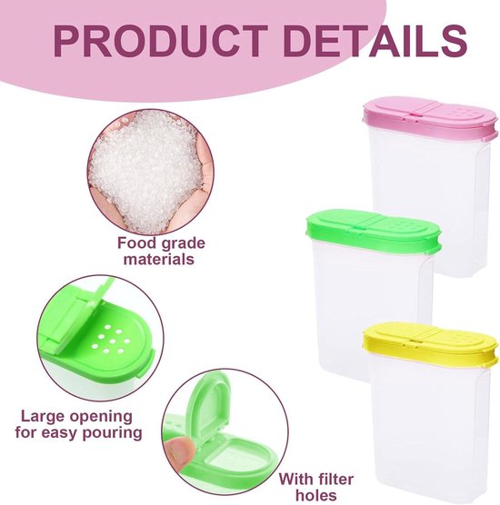 SIGNORA WARE Kruidenpotten met deksels - 8 oz navulbare lege luchtdichte specerijen/kruiden containers set -2 in 1 giet-/zeefschudbeker deksels doorzichtig plastic kruiden/kruiden organizer keuken SIGNORA WARE Kruidenpotten met deksels - 8 oz navulbare lege luchtdichte specerijen/kruiden containers set -2 in 1 giet-/zeefschudbeker deksels doorzichtig plastic kruiden/kruiden organizer keuken