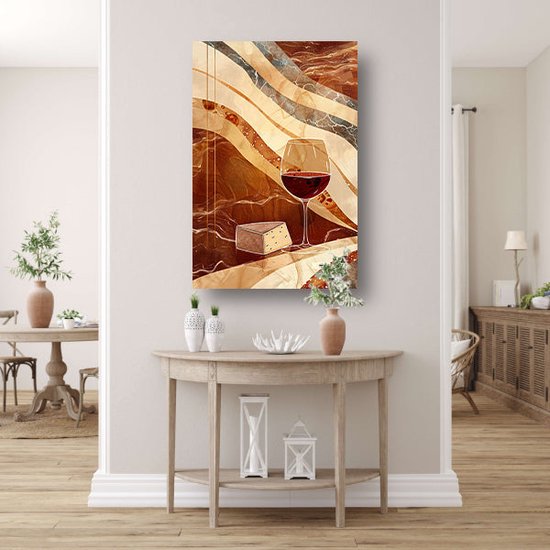 Tableaux vin - Portrait de boisson - Peinture sur toile Fromage - Décoration murale chambre d'enfant - Toile Décoration murale murale - Toile décoration chambre 100x150 cm