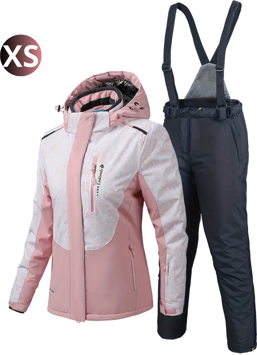 Nivard Skipak SkiBroek Wintersport Skijas Ski Suit Dames 2-Delig Zalmroze