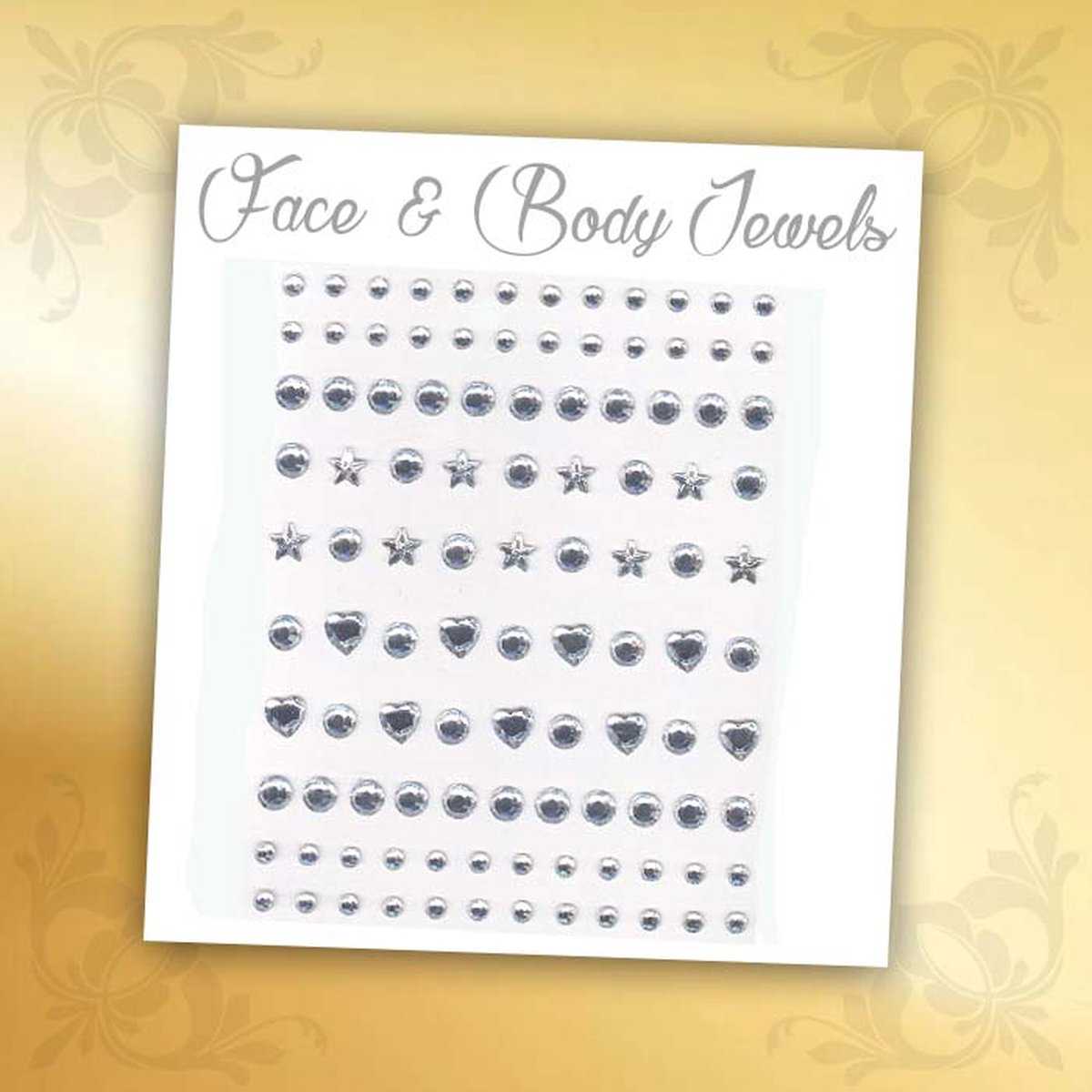 Glitter Face & Body Jewels (Zilver) - Festival Glitters - Steentjes Strass met Plaklaag - Plak Diamantjes voor Lichaam en Gezicht - Rhinestone Diamonds Gems Euphoria