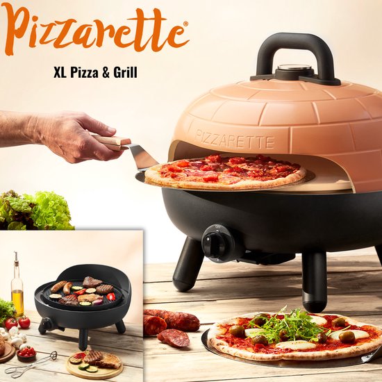 NIEUW - Pizzaoven voor grote pizza’s met originele chamotte pizza stenen en keramische koepel. Met de bijgeleverde grillplaat is het ook een perfecte grill. INTRODUCTIE AANBIEDING: incl. gratis een gasslang, een Infra-rood therm. en een pizza-schep van Merkloos — afbeelding 3