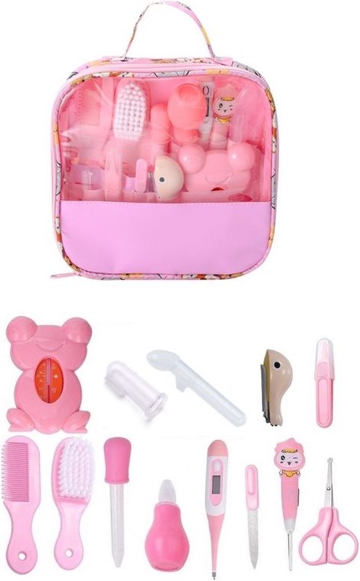 Foto: Blij r ts 002 baby verzorgingsset uitgebreide 13 delige baby care set baby verzorgingsproducten manicure set roze