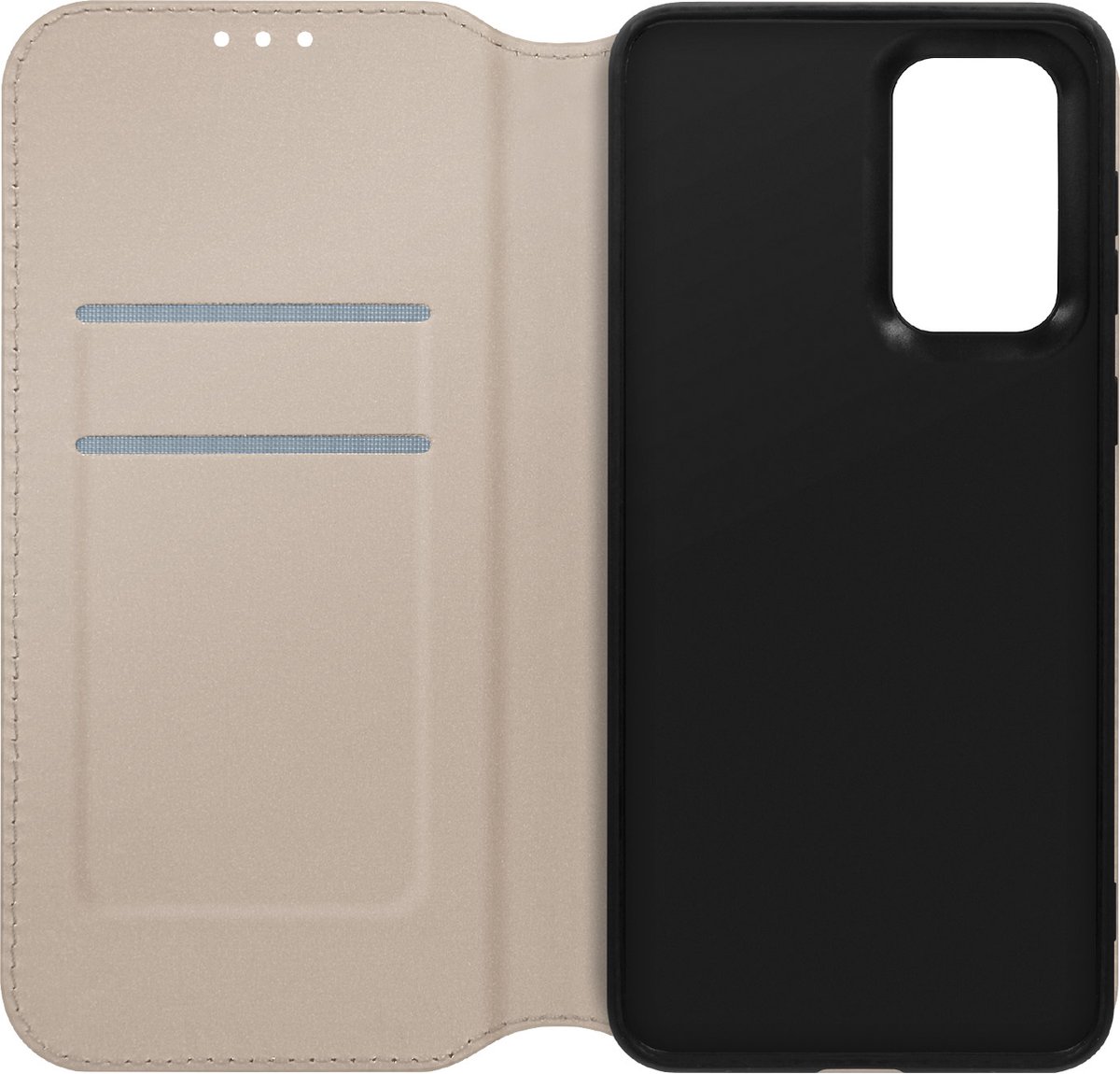 Avizar Foliohoes Geschikt voor Samsung Galaxy A35 5G Multifunctionele klep, Goud