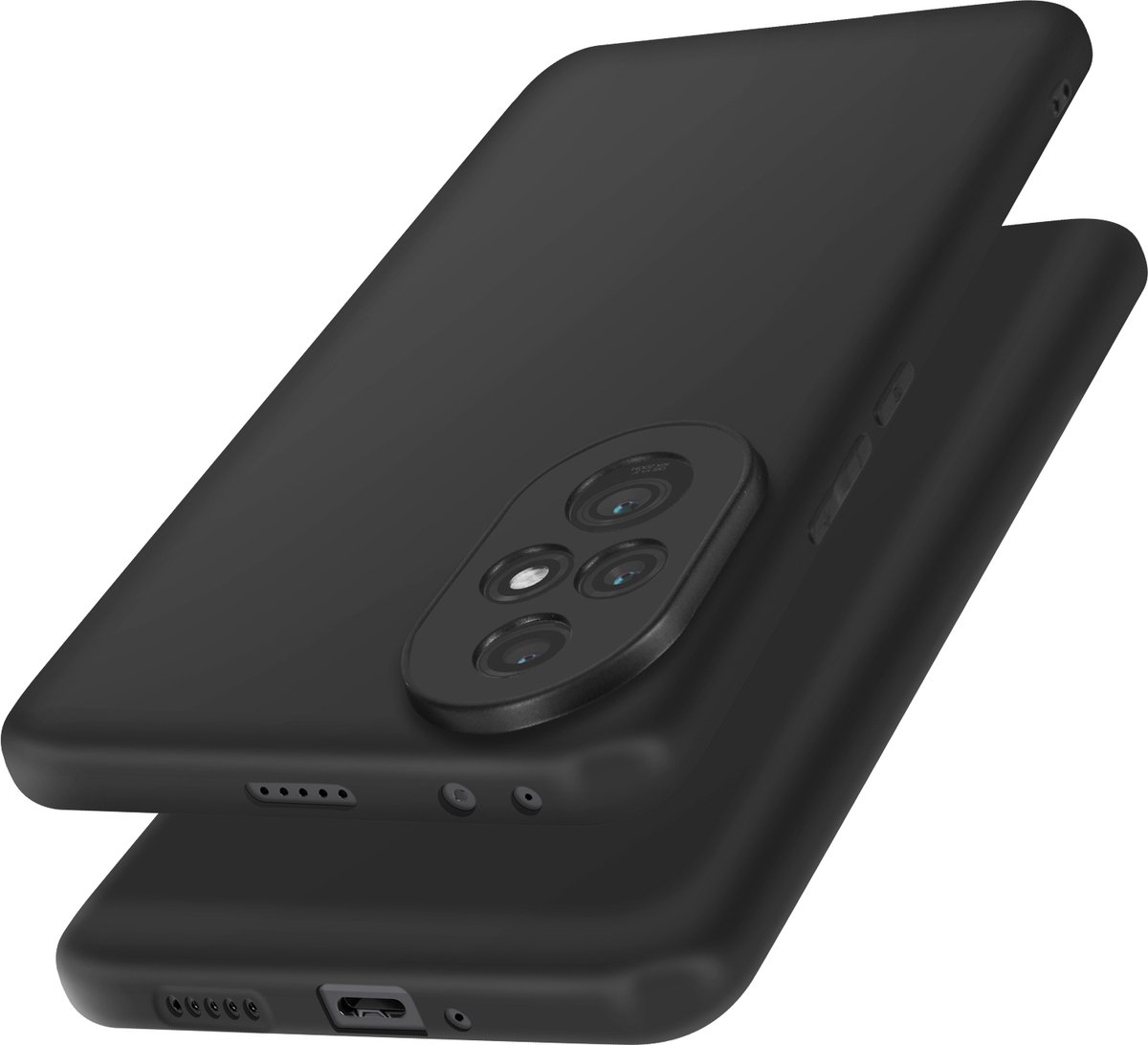Avizar Hoes Geschikt voor Honor 200 Pro Matte afwerking Bescherming, Zwart