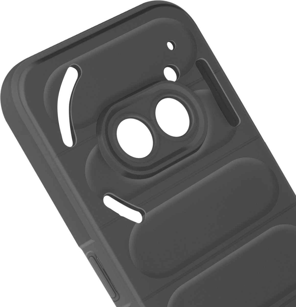Avizar Hoes Geschikt voor Nothing Phone 2a Siliconen reliëfontwerp, Zwart