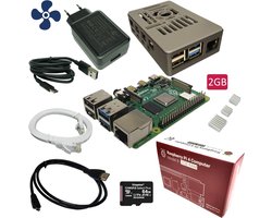 Raspberry Pi 4B - starter kit - 2GB - met ventilator - 64GB SD-kaart