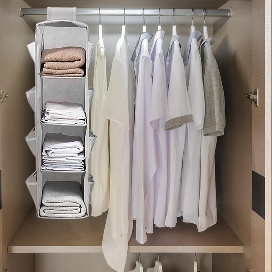 Zeller kast organizer - hangend - 8 vakken - 18 x 30 x 105 cm - grijs