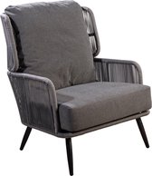Yoi - Tsubasa lounge chair alu black/rope dark grey/kurai