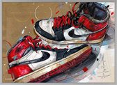 Poster - Nike Air Jordan Painting - 50 X 70 Cm - Multicolor