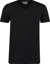Garage 0222- Bio-Cotton Bodyfit 2-pack T-shirt V-hals korte mouw zwart M 95% organisch katoen 5% elastan