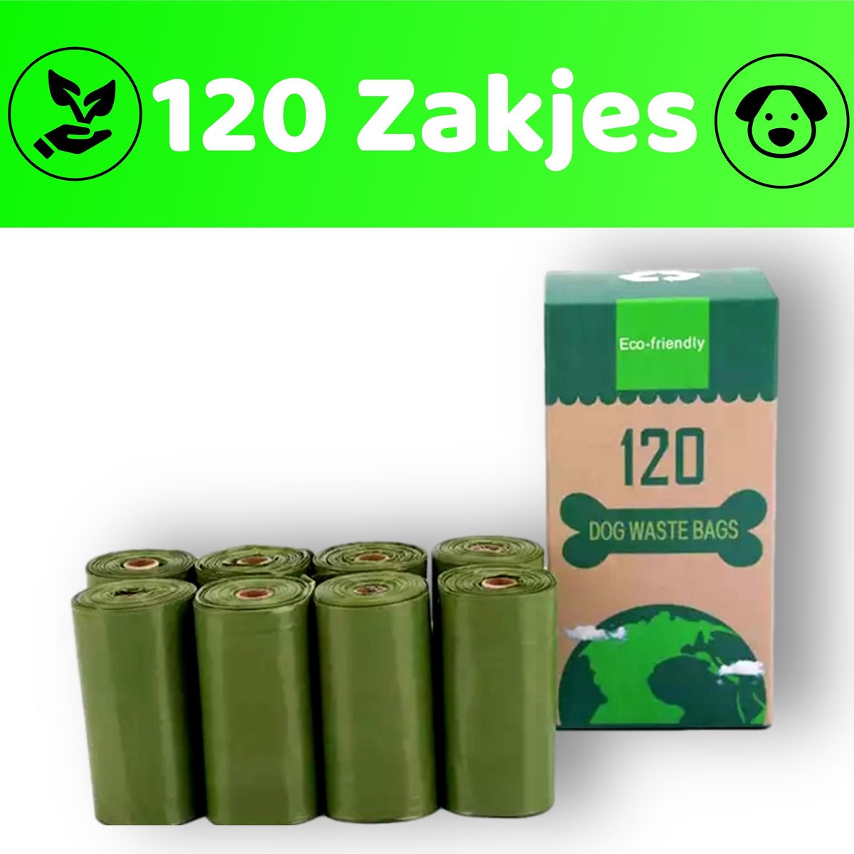 Earth Rated poepzakjes met handvatten lavendel 120 stuks